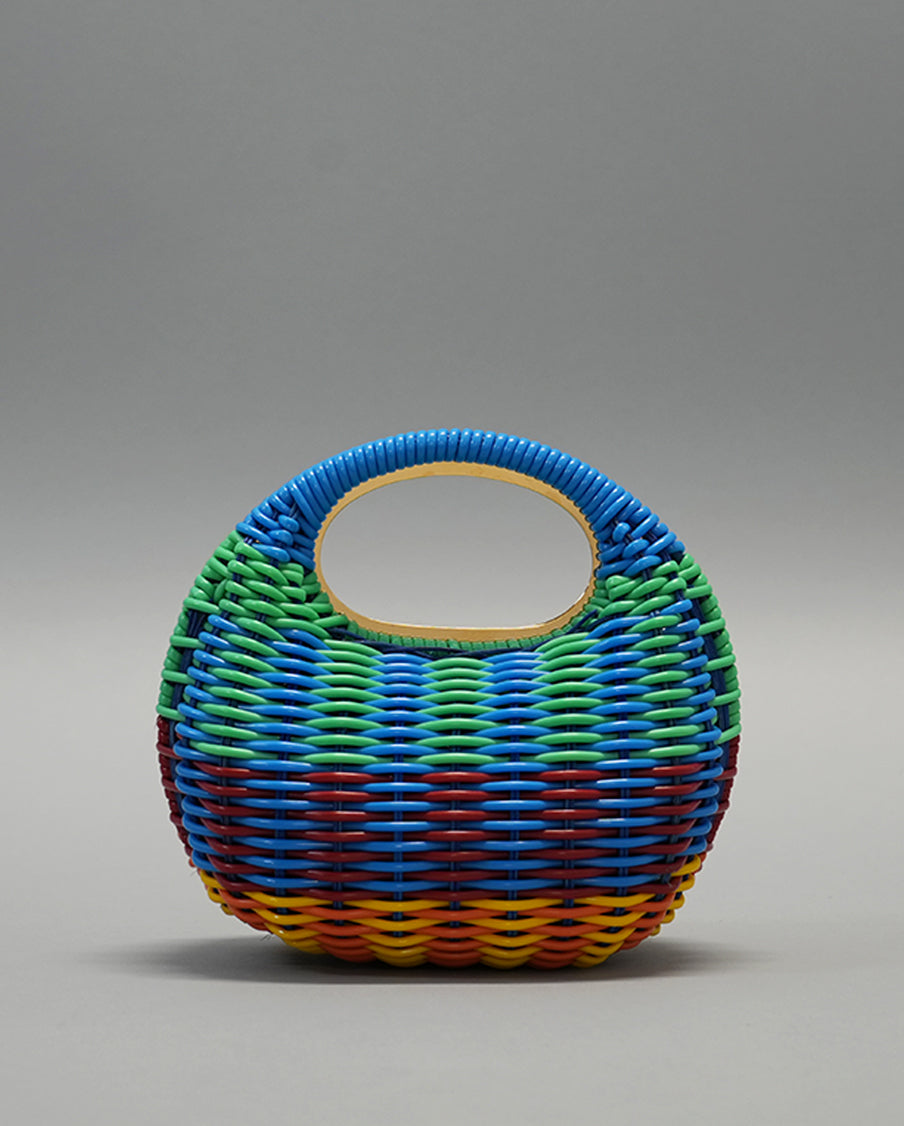 SACAI-Rattan Round Bag-MULTI color