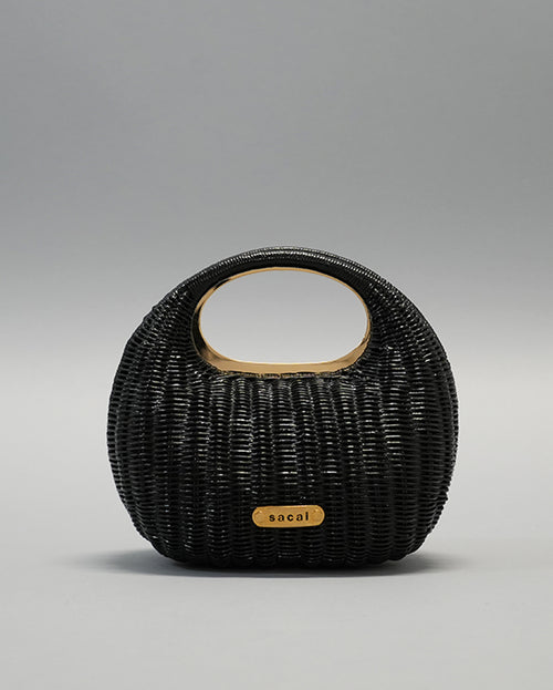 Riu Ribbon rattan basket bag black Rちゃん Riu Ribbon rattan basket bag Rちゃん riu Ribbon rattan